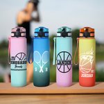 Personalisierte Ball-Motiv Sport Trinkflasche 1000 ml mit Skala und Namen Geburtstag Spieltag Geschenk für Sportbegeisterte Teammitglieder