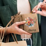 Personalised Birth Flower Butterfly PU Leather Wristlet Wallet with Name and Multiple Card Slots Birthday Bridal Party Anniversary Gift for Her