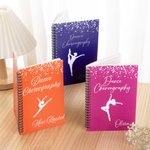 Personalized Dance Choreography Dancer Silhouette A5 Notebook with Name Competition Day Back to School Birthday Gift for Dance Lovers Students