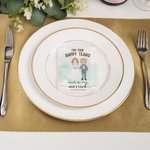 Personalized Cartoon Bride and Groom Set of 10 Watercolor Wedding Tissue Packs with Couple Name and Date Wedding Favors Party Gift for Guests