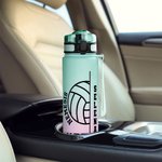 Pelota de bádminton personalizada 32 oz Botella de agua deportiva motivacional con marcador de tiempo y nombre Regalo de cumpleaños para entusiastas del deporte