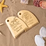 Personalisierte Hai Meeresschildkröte Design hölzerne Surfbrett Wachs Kamm mit eingraviertem Text Geburtstagsgeschenk für Surfen Liebhaber