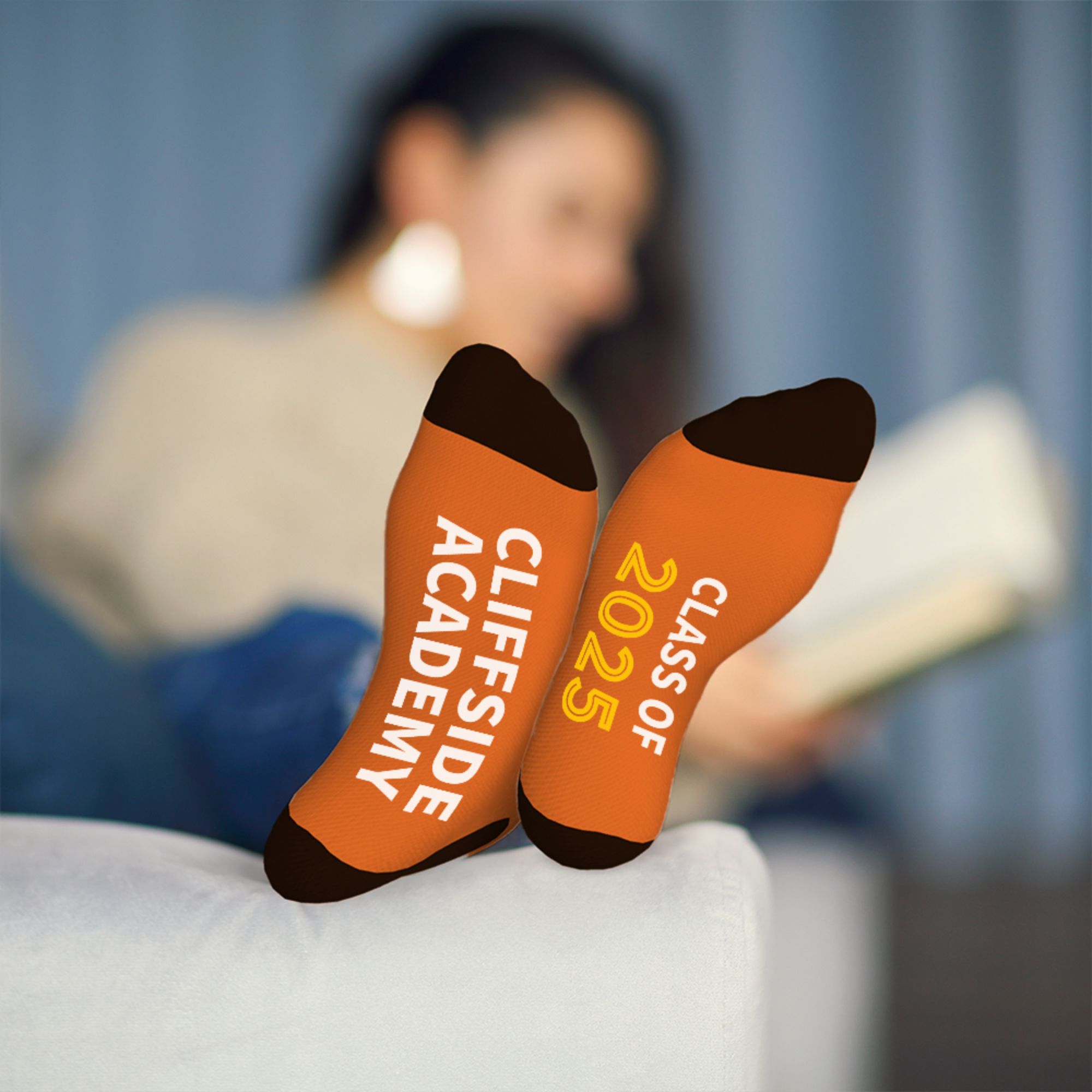 Personalized Class of 2025 Soft Multicolor Crew Socks with Year and ...