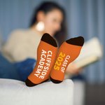 Chaussettes personnalisées de la promotion 2025 avec l'année et le nom Cadeau de fin d'études pour les diplômés de la promotion 2025