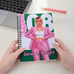 Personalizzato 1908 Fashion Sorority Sisters A5 Taccuino a spirale con nome Registrazione Accessorio Compleanno Sorority Founders' Day Regalo per sorelle amiche