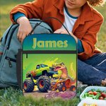 Personalised Cartoon Dinosaur Lorry Fantasy Unicorn Insulated Lunch Bag with Name Portable Picnic Back to School Gift for Boys Girls