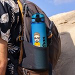 Personalized Gradient Cartoon Soccer Boy Girl 32 oz Leakproof Motivational Sports Water Bottle with Name and Time Marker Gift for Gym Soccer Lovers