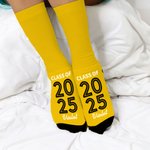 Chaussettes personnalisées de la promotion 2025 avec l'année et le nom Cadeau de fin d'études pour les diplômés de la promotion 2025