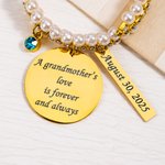 Personalized Bling Rhinestone Pearl Something Blue Zircon Bouquet Charm with Text  Anniversary Bridal Shower Wedding Gift for Bride