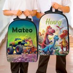Personalized Cartoon Dinosaur Fantasy Unicorn Backpack Lunch Bag Pencil Case Set with Name Back to School Birthday Gift for Boys Girls