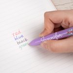 Personalised Birth Flower 4 in 1 Retractable Ball Pen with Cute Charm and Name Teacher's Day Back to School Birthday Gift for Teacher