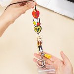 Personalized Apple Notebook Pencil Cartoon Character Detachable Lanyard with Key Ring and Text Funny Appreciation Back to School Gift for Teacher