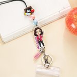 Personalized Apple Notebook Pencil Cartoon Character Detachable Lanyard with Key Ring and Text Funny Appreciation Back to School Gift for Teacher