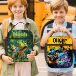 Personalised Cartoon Dinosaur Lorry Fantasy Unicorn Insulated Lunch Bag with Name Portable Picnic Back to School Gift for Boys Girls