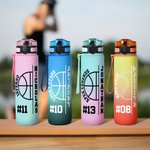 Pelota de bádminton personalizada 32 oz Botella de agua deportiva motivacional con marcador de tiempo y nombre Regalo de cumpleaños para entusiastas del deporte