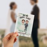 Personalized Cartoon Bride and Groom Set of 10 Watercolor Wedding Tissue Packs with Couple Name and Date Wedding Favors Party Gift for Guests