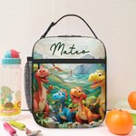 Personalised Cartoon Dinosaur Lorry Fantasy Unicorn Insulated Lunch Bag with Name Portable Picnic Back to School Gift for Boys Girls