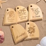 Personalisierte Hai Meeresschildkröte Design hölzerne Surfbrett Wachs Kamm mit eingraviertem Text Geburtstagsgeschenk für Surfen Liebhaber