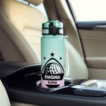 Personalisierte Ball-Motiv Sport Trinkflasche 1000 ml mit Skala und Namen Geburtstag Spieltag Geschenk für Sportbegeisterte Teammitglieder