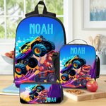 Personalized Cartoon Dinosaur Fantasy Unicorn Backpack Lunch Bag Pencil Case Set with Name Back to School Birthday Gift for Boys Girls