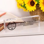 Henkilökohtainen Balance Scale akryyli nimi merkki asema Desk koristelu kiitollisuus syntymäpäivälahja lakimies oikeudellinen henkilökunta