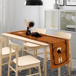 Henkilökohtainen Crow Orange Spooky taulukko juoksija Initial Home Decor Housewarming Halloween lahja perheen ystävä