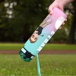 Personalised Cartoon Golf Character 32 oz Motivational Sport Water Bottle with Time Marker and Name Birthday Gift for Golf Enthusiasts