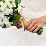 Personalized Bling Rhinestone Pearl Something Blue Zircon Bouquet Charm with Text  Anniversary Bridal Shower Wedding Gift for Bride