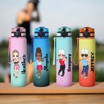 Bouteille d'eau de sport personnalisée avec nom et marqueur de temps Cadeau pour les amateurs de golf et de gym