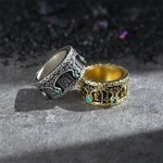 Personalized Sterling Silver Gothic Cathedral Vintage Marquise Birthstone Spinning Ring with Name Dainty Jewellery Anniversary Birthday Gift for Men