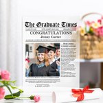 Gepersonaliseerde Krant stijl foto ouders bericht Acryl Plaquette met namen Datum en Base Home Decor Verjaardag Graduation Gift voor afgestudeerden