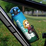 Personalisierte Cartoon Yoga Mädchen Gradient 32 oz Wasserflasche mit Namen und Zeit Marker Ausbildung Hydratation Geburtstag Geschenk für Yoga-Liebhaber Frauen Mädchen