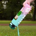 Personalised Cheerleading Girl Motivational Sports Water Bottle with Name and Time Marker Birthday Sports Game Day Gift for Cheerleader