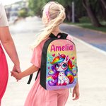 Personalized Cartoon Dinosaur Fantasy Unicorn Backpack Lunch Bag Pencil Case Set with Name Back to School Birthday Gift for Boys Girls