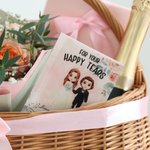 Personalized Cartoon Bride and Groom Set of 10 Watercolor Wedding Tissue Packs with Couple Name and Date Wedding Favors Party Gift for Guests