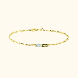 Bracciale delicato personalizzato 1-6 pietre di nascita rettangolare regalo di compleanno per la festa della mamma per le donne
