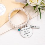 Personalized Bling Rhinestone Pearl Something Blue Zircon Bouquet Charm with Text  Anniversary Bridal Shower Wedding Gift for Bride