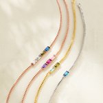 Personalizada 1-6 Baguette Birthstones Dainty Pulsera Cumpleaños Día de la Madre de regalo para las mujeres