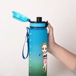 Bouteille d'eau de sport personnalisée avec nom et marqueur de temps Cadeau pour les amateurs de golf et de gym