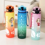 Personalisierte Baseball Tennis Pickleball Cartoon Charakter Name 32 oz Sport Wasserflasche mit Nummer Skala Geburtstagsgeschenk für Frauen Ball Sport Liebhaber
