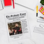 Gepersonaliseerde Krant stijl foto ouders bericht Acryl Plaquette met namen Datum en Base Home Decor Verjaardag Graduation Gift voor afgestudeerden