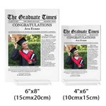Gepersonaliseerde Krant stijl foto ouders bericht Acryl Plaquette met namen Datum en Base Home Decor Verjaardag Graduation Gift voor afgestudeerden
