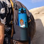 Bouteille d'eau de sport personnalisée avec nom et marqueur de temps Cadeau pour les amateurs de golf et de gym