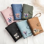 Personalized Watercolor Wild Elephant PU Leather Wallet with Card Slots and Name Birthday Anniversary Travel Gift for Family Friends