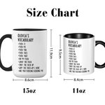 Personalized Funny Vocabulary Design Ceramic Coffee Mug with Name Daily Use Birthday Gift for Colleague Friend