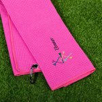 Personalized Embroidered Golf Club Golf Tee Absorbent Sport Towel with Name and Hanging Clip Game Day Birthday Gift for Golf Lover