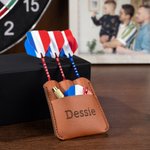 Personalized PU Leather Dart Case with Engraved Text and Holding 3 Darts Tournament Accessories Birthday Gift for Dart Lovers