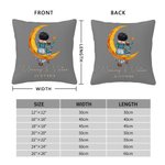 Personalized Moon Star Cartoon Mom and Kid Soft Throw Pillow Cover with Names and Text Home Decor Birthday Gift for Mother Kid