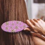 Personalisierte Paw Print Bone 1-3 Gesicht Fotos Luftkissen Kamm mit Namen und Griff Multicolor täglichen Gebrauch Geburtstag Geschenk für Frauen Mädchen Tierliebhaber