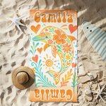 Personalised Floral Turtle Seahorse Whale Dolphin Quick Dry Beach Towel with Name Summer Holiday Accessories Birthday Gift for Family Friend